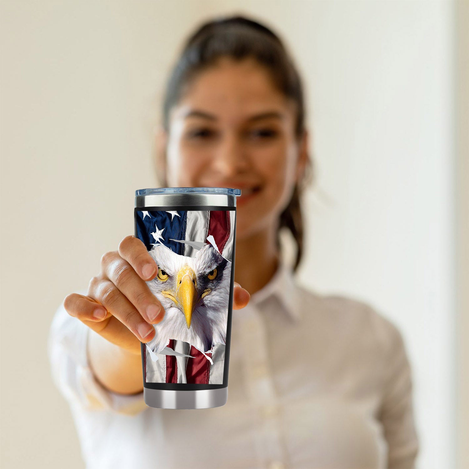 American flag tumbler, cheetah American flag6