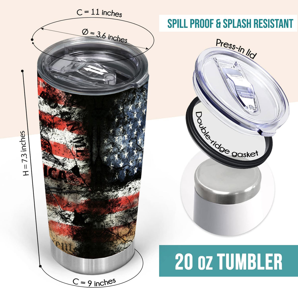 American flag tumbler, patriotic flag