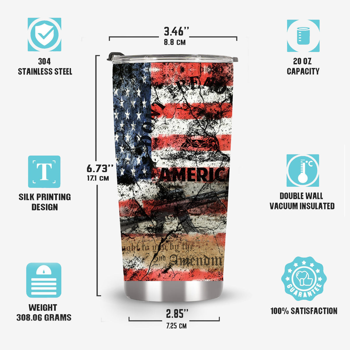 American flag tumbler, patriotic flag