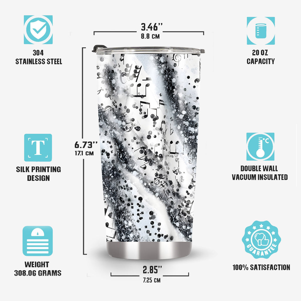 agate milky way black white music notes