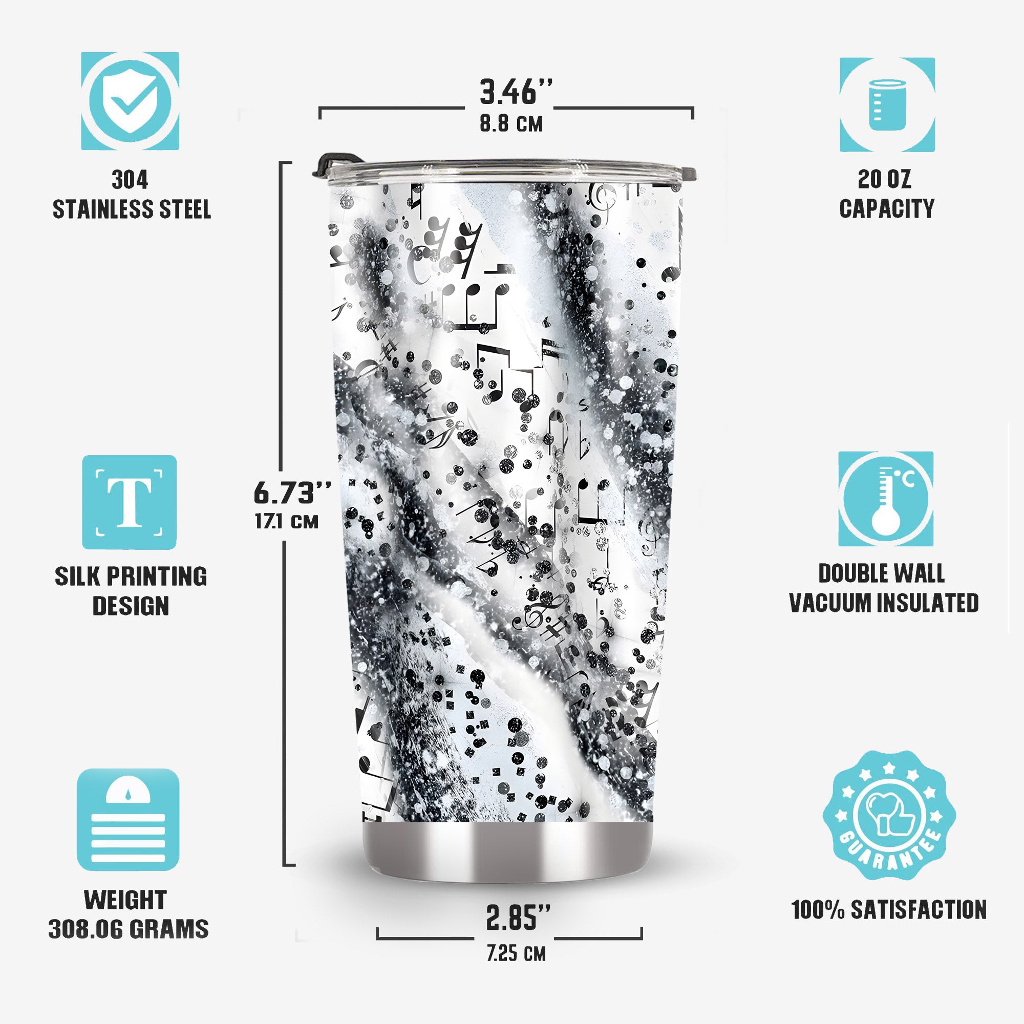 agate milky way black white music notes